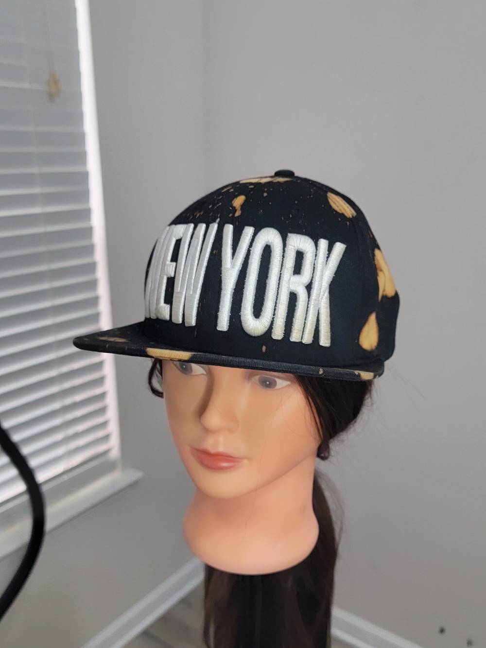 Carbon New York Snapback Cap - Black with Yellow Accent